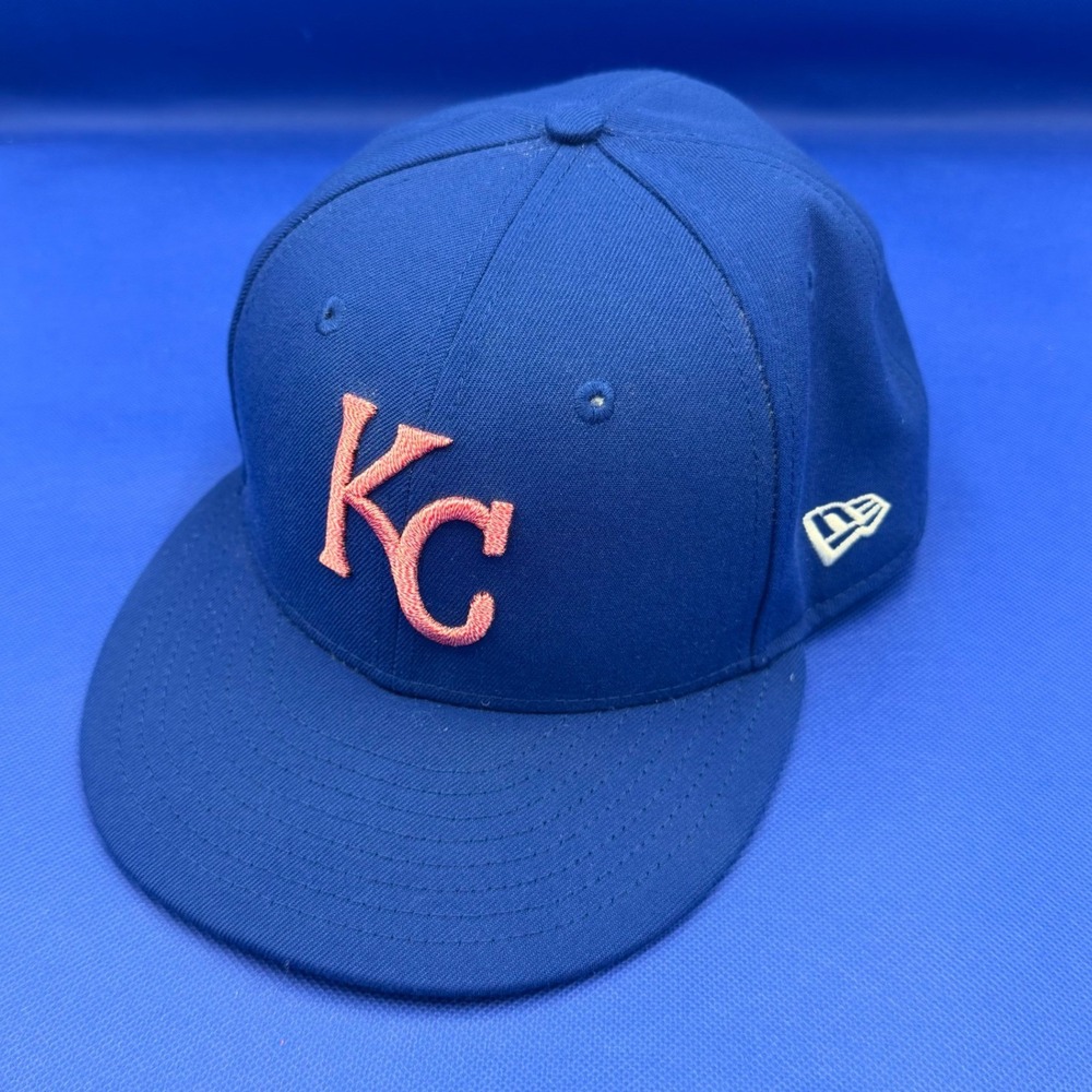 New Era 59FIFTY Kansas City Royals Pink Ribbon Fitted Hat 7 5/8 MLB Cap Cancer